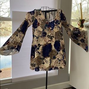 Flair Sleeved Multicolored Top